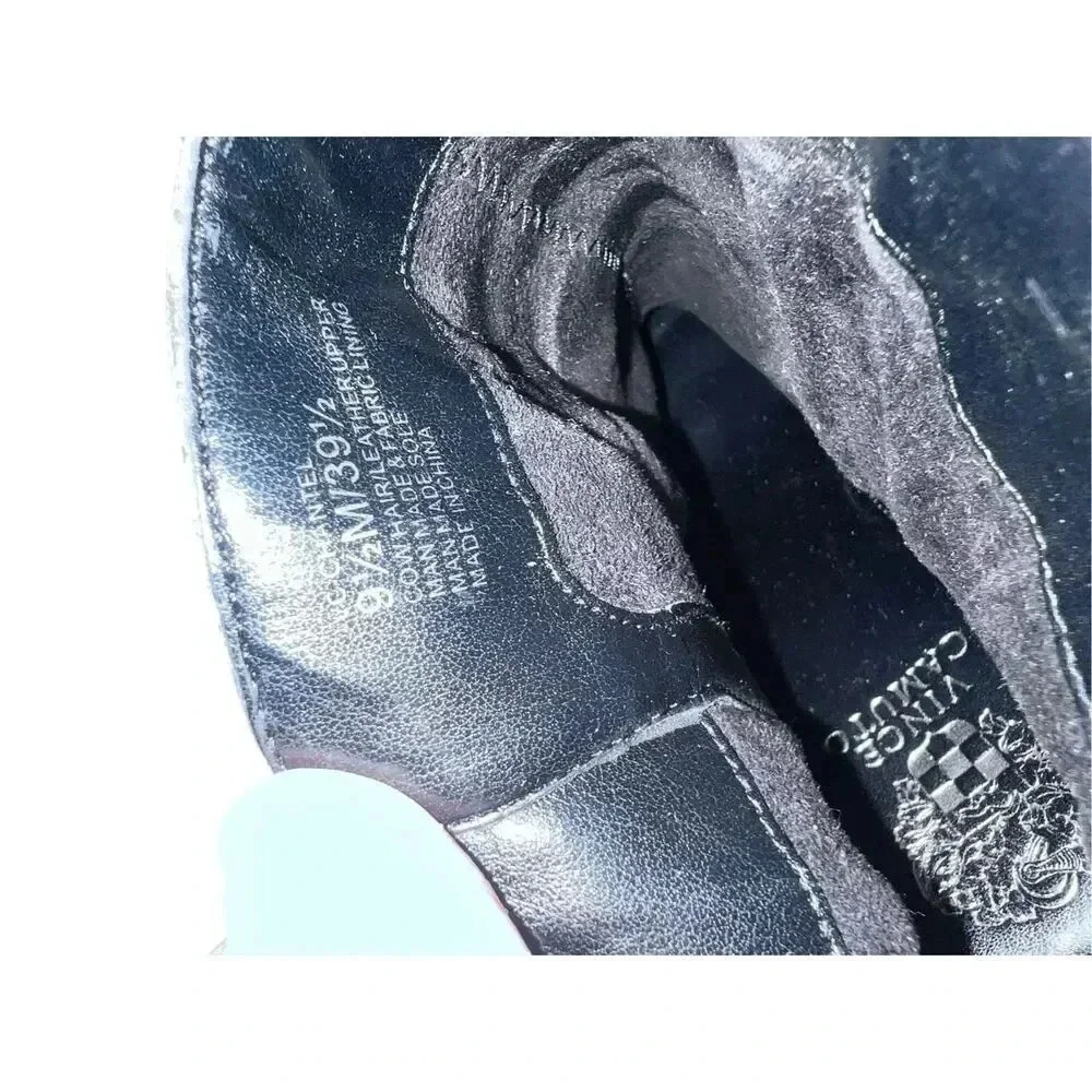 Vince Camuto Cone Heel Calf Hair Animal Print Leather Ankle  Sz 9.5 Mob Wife
